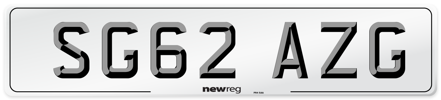 SG62 AZG Number Plate from New Reg
